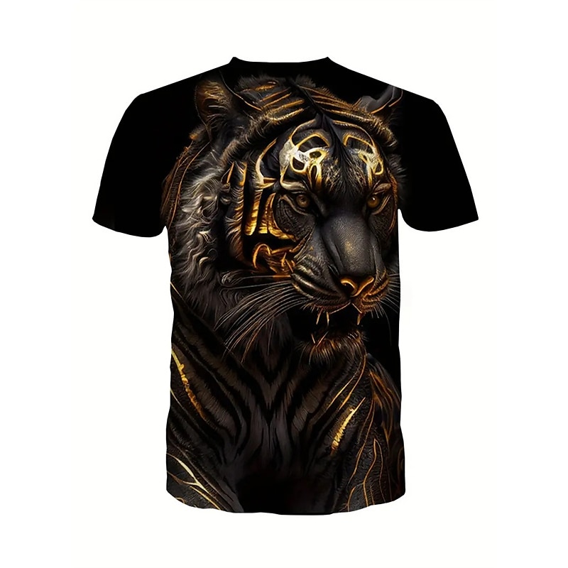 Funny Animal Cat 3D Print Casual Short Sleeve Crew Neck Tee