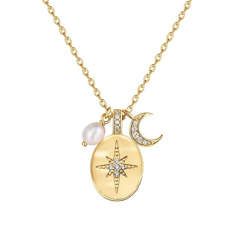 Elegant Celestial Charm Pendant Necklace