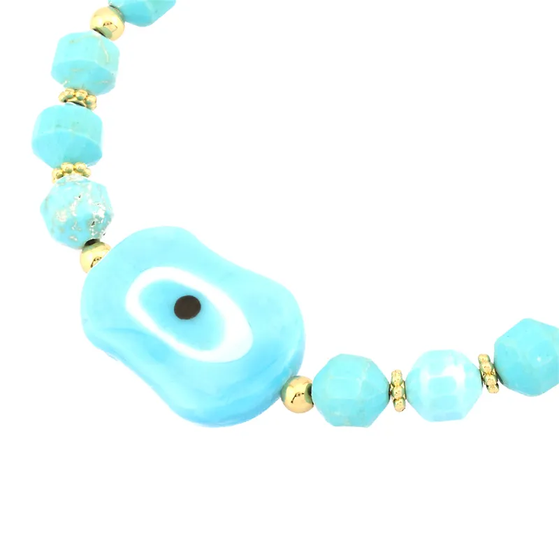 Adjustable Evil Eye Bracelet with Gold Accents