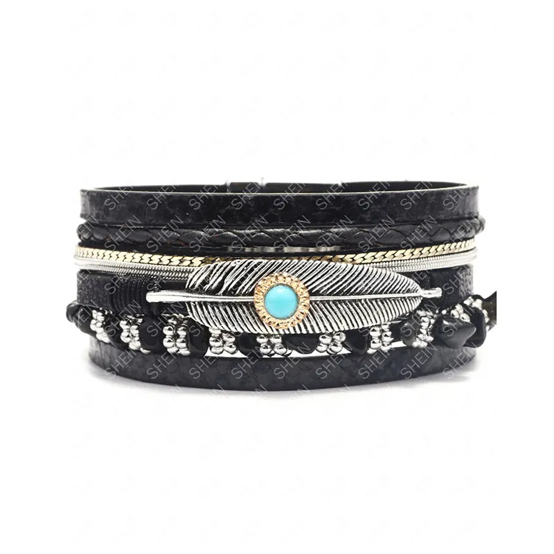 Leather Turquoise Wristband